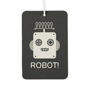 Désodorisant Pour Voiture Visage de Robot Rétro avec Antenne Ludique