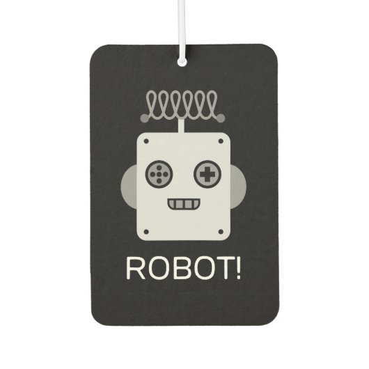 Désodorisant Pour Voiture Visage robotique rétro avec antenne joueuse (Devant)