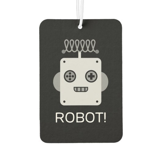 Désodorisant Pour Voiture Visage robotique rétro avec antenne joueuse (Dos)