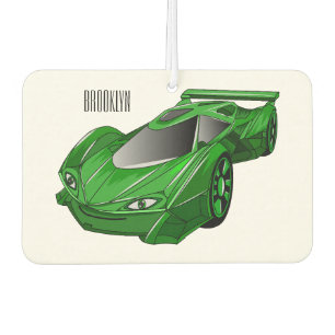 Désodorisant Pour Voiture Voiture de sport verte avec illustration airfos