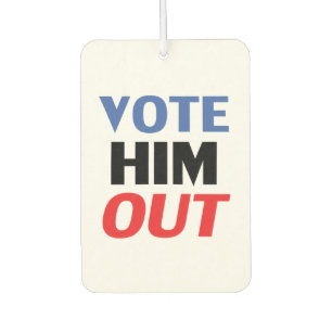 Désodorisant Pour Voiture Vote Hors rouge blanc et bleu typographie moderne