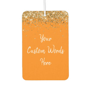 Désodorisant Pour Voiture Votre citation personnalisée Orange & Blanc Voitur