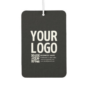 Désodorisant Pour Voiture Votre logo avec code QR et texte modifiables 