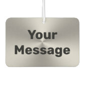 Désodorisant Pour Voiture Votre message Argent brossé Métal Look Black Text (Devant)