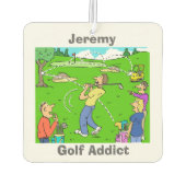 Désodorisant Pour Voiture Votre Nom Choix. Addict au golf (Dos)
