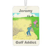Désodorisant Pour Voiture Votre Nom Choix. Addict au golf (Dos)