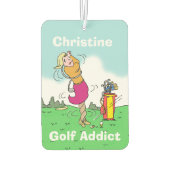 Désodorisant Pour Voiture Votre Nom Choix. Addict au golf (Dos)