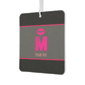 Désodorisant Pour Voiture VOTRE NOM & INITIAL rose baisers décoration auto (Gauche)