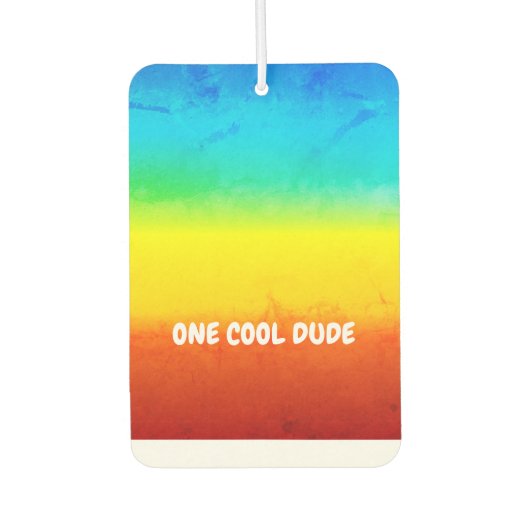 Désodorisant Pour Voiture (Votre Texte) Bleu / Yel / Orange Gradient Grunge (Devant)