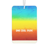 Désodorisant Pour Voiture (Votre Texte) Bleu / Yel / Orange Gradient Grunge (Dos)