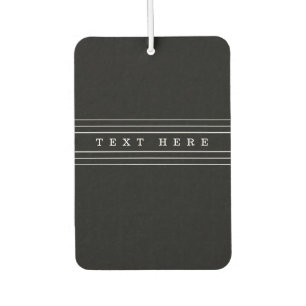 Désodorisant Pour Voiture Votre texte personnalisé & Rayures Modernes Noir