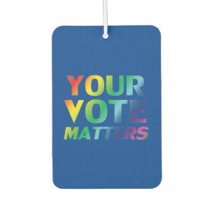 Désodorisant Pour Voiture "Votre vote compte" Blue pride lgbtq air freshenne