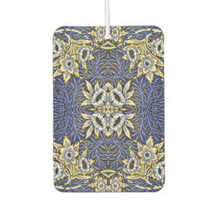 Désodorisant Pour Voiture William Morris Blue et Gold Tulip Willow Design