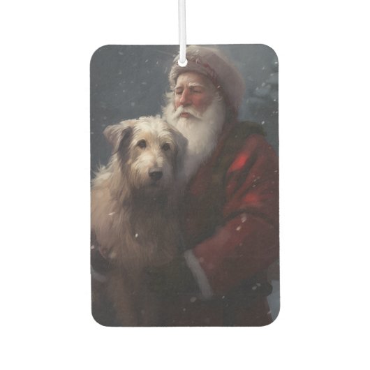Désodorisant Pour Voiture Wolfhound avec Noël Festif du Père Noël (Devant)