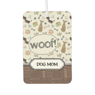 Désodorisant Pour Voiture WOOF ! Amoureux des chiens - Puppies motif personn