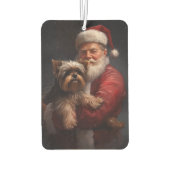 Désodorisant Pour Voiture Yorkshire Terrier Santa Claus Festive Noël (Dos)
