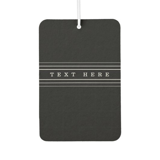 Désodorisant Pour Voiture Your Custom Text & Modern Stripes | Black & White (Devant)