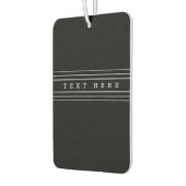 Désodorisant Pour Voiture Your Custom Text & Modern Stripes | Black & White (Gauche)