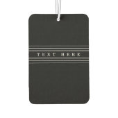 Désodorisant Pour Voiture Your Custom Text & Modern Stripes | Black & White (Dos)