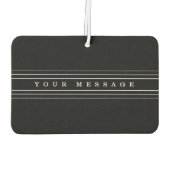 Désodorisant Pour Voiture Your Custom Text & Modern Stripes | Black & White (Dos)