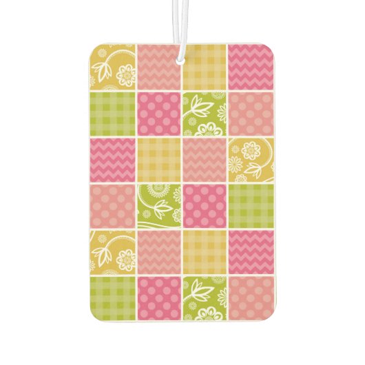 Désodorisant Pour Voiture Zigzag, Chevron, Pois, En vichy, Patchwork (Dos)