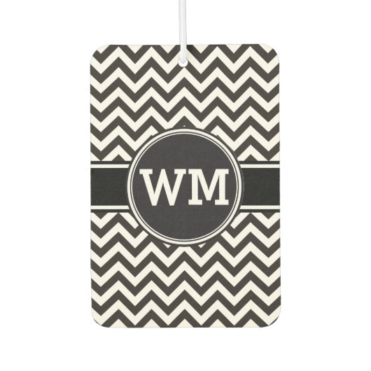 Désodorisant Pour Voiture ZIGZAG pattern - black + your background & ideas (Devant)