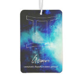 Désodorisant Pour Voiture Zodiac : Traits Gemini (Dos)