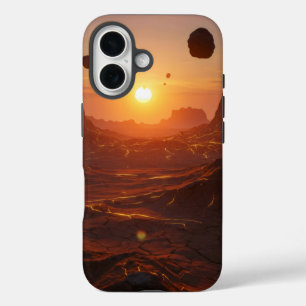 Desolaat buitenaards woestijnlandschap iPhone 16 hoesje