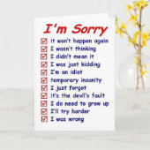 "Désolé !" avec Great Excuses ! Carte de vœux (Fleur jaune)