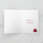 Désolé carte avec une rose rouge (Intérieur)