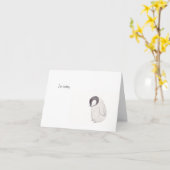 Désolé Carte Pingouin Cute par MiKa Art (Fleur jaune)