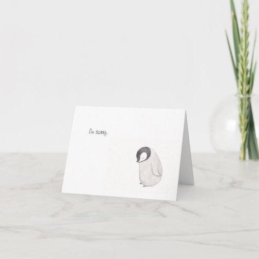 Désolé Carte Pingouin Cute par MiKa Art (Devant)
