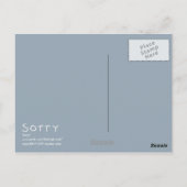 Désolé carte postale blanche (Dos)