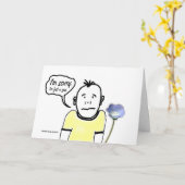 Désolé - Cartoon Guy - Carte (Fleur jaune)