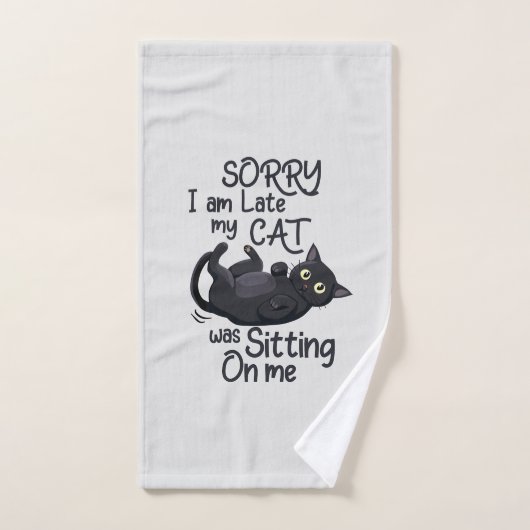 Désolé, je suis en retard - Règles pour chats ! (Serviette à main)