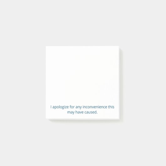 Désolé pour l'inconvénient Post-it notes (Devant)