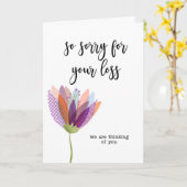 Désolé pour votre perte Carte de voeux pliée (Fleur jaune)