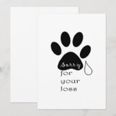 Désolé pour votre perte Pet carte de sympathie (Devant / Derrière)