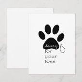 Désolé pour votre perte Pet carte de sympathie (Devant / Derrière)