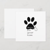 Désolé pour votre perte Pet carte de sympathie (Devant / Derrière)