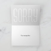 Désolé simple carte de voeux (Intérieur)