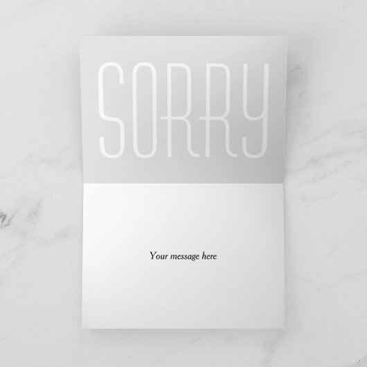 Désolé simple carte de voeux (Intérieur)