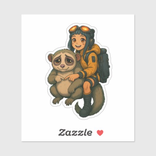 Désolé Slowlorris & Waifu Cyberpunk Sticker SRYcoi (Feuille)