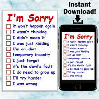 "Désolé !" Vérifiez vos Excuses favorites ! Carte