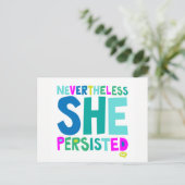 Desondanks bleef ze bestaan briefkaart (Staand voorkant)