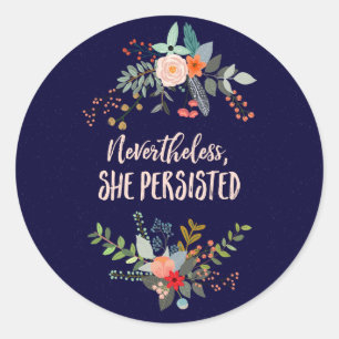 Desondanks bleef ze de sticker vasthouden