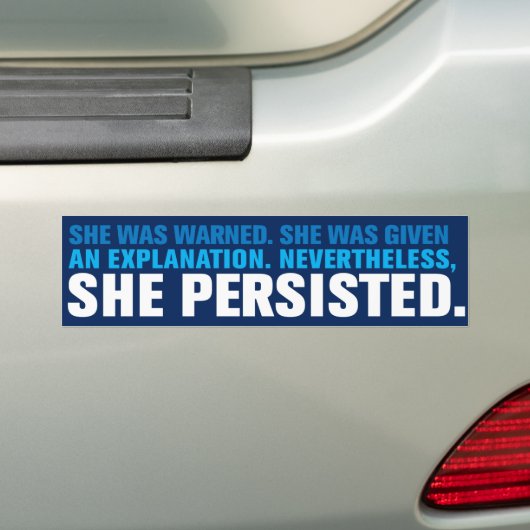 Desondanks bleef ze Elizabeth Warren vasthouden Bumpersticker (Op auto)