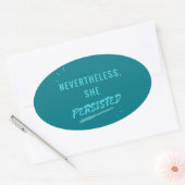 Desondanks bleef ze vasthouden ovale sticker (Envelop)