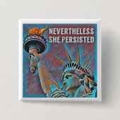 Desondanks bleef ze vasthouden vierkante button 5,1 cm (Voorkant)