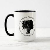 Desondanks bleef ze (zwart) hangen mok (Links)